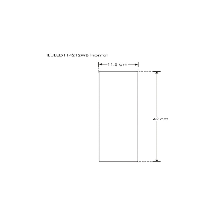 Luminario rectangular de 42cm x 11.5cm para muro 12W con salidas laterales luz cálida (2700K) de iLumileds