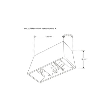 Luminario cuadrado con doble salida de luz ajustable independiente para crear efectos geométricos 4W luz cálida de iLumileds