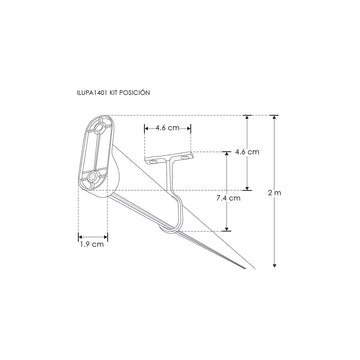 Kit perfil aluminio colgador de ropa ILUPA1401KIT. -L:2m A:1.9cm Al:4.6cm- incluye difusor, 2 soportes de pared y 2 soportes de techo de iLumileds