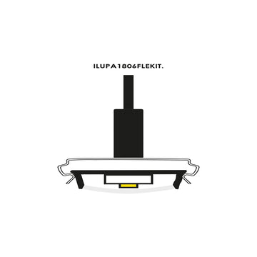 Kit perfil negro aluminio flexible ILUPA1806NFLEKIT -L:3m A:1.8cm Al:0.5cm- incluye difusor acrílico, tapas laterales, grapas de sujeción de iLumileds