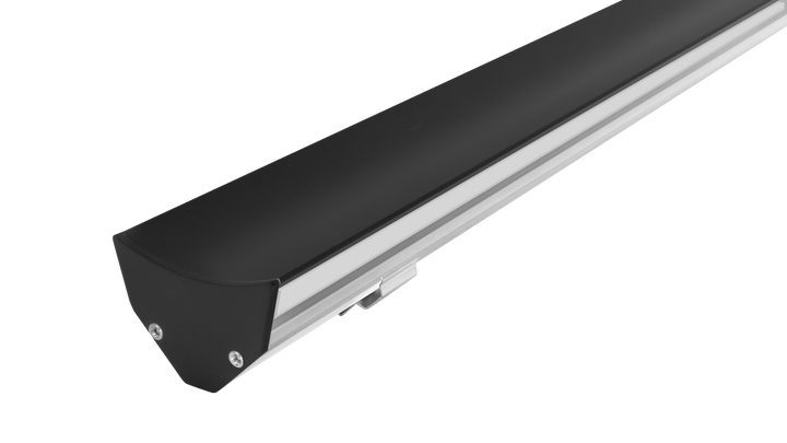 Kit perfil aluminio esquinero doble salida de luz ILUPA191BKIT. -L:2m A:4.3cm Al:3cm- incluye difusor, tapas laterales y grapas de sujeción iLumileds