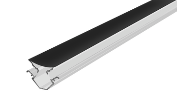 Kit perfil aluminio esquinero doble salida de luz ILUPA191BKIT. -L:2m A:4.3cm Al:3cm- incluye difusor, tapas laterales y grapas de sujeción iLumileds