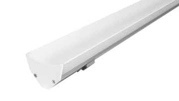 Kit de perfil de aluminio sobreponer esquinero doble salida de luz ILUPA191WKIT. -L:2m A:4.3cm Al:3cm- para tira LED, incluye difusor acrílico, 2 tapas laterales y 2 grapas de sujeción