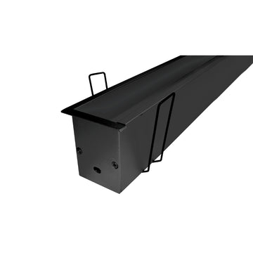 Kit de perfil large de bajo deslumbramiento con difusor remetido con ceja ILUPA3551NUGRCKI -L:2m A:4.5cm Al:5.1cm- para tira LED, incluye difusor negro traslucido, 2 tapas laterales y 2 resortes sujeción de iLumileds