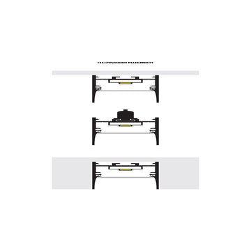 Kit de perfil mediano de bajo deslumbramiento con difusor remetido ILUPA3551NUGRKIT -L:2m A:3.5cm Al:5.1cm- para tira LED, incluye difusor negro traslucido, 2 tapas laterales y 2 kit de grapas de iLumileds