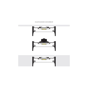 Kit de perfil mediano de bajo deslumbramiento con difusor remetido ILUPA3551UGRKIT -L:2m A:3.5cm Al:5.1cm- para tira LED, incluye difusor opalino, 2 tapas laterales y 2 grapas de metal para sujeción de iLumileds