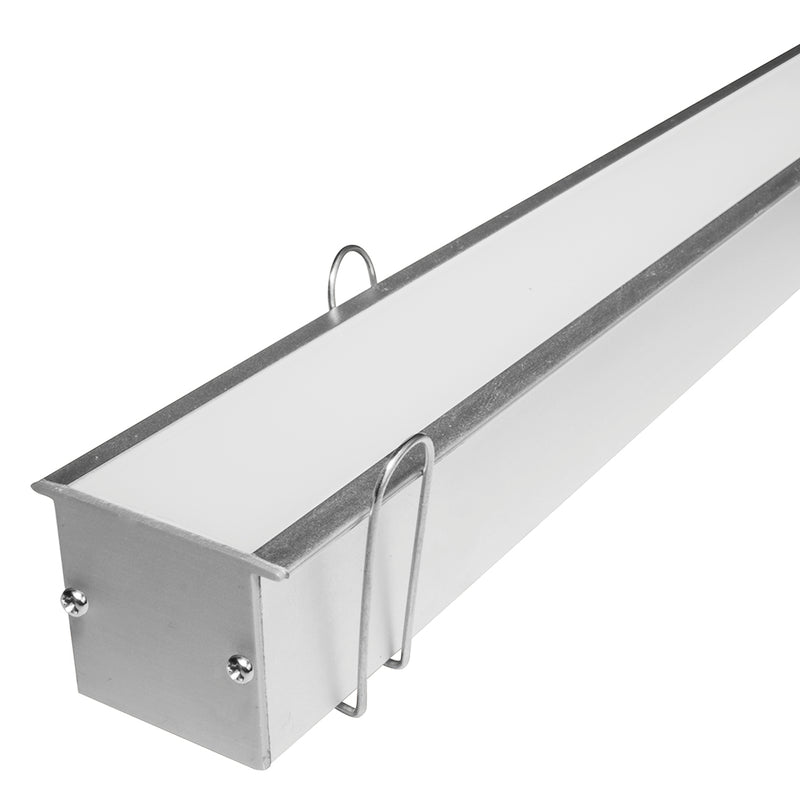 Kit perfil aluminio grande ceja delgada ILUPA3830KIT. -L:2m A:3/3.8cm Al:3cm- incluye difusor, tapas laterales y resortes de sujeción iLumileds