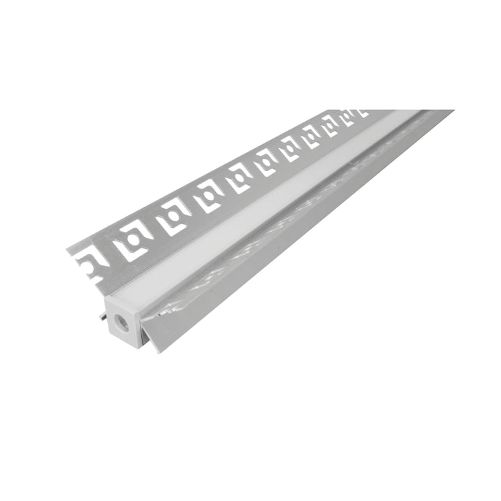 Kit de perfil de aluminio esquinero trimless ILUPA647KIT. - L:2m A:1cm Al:2.3cm- para tira LED, incluye 2 tapas laterales de iLumileds