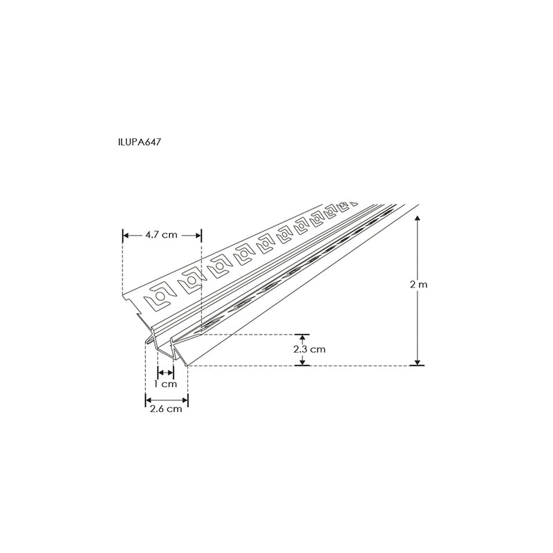 Kit de perfil de aluminio esquinero trimless ILUPA647KIT. - L:2m A:1cm Al:2.3cm- para tira LED, incluye 2 tapas laterales de iLumileds