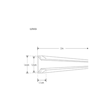 Kit perfil aluminio ILUPAV04 base para repisas iluminadas cristal templado 8mm (cristal no incluido) -L:2m A:1.4cm Al:1.1cm- de iLumileds