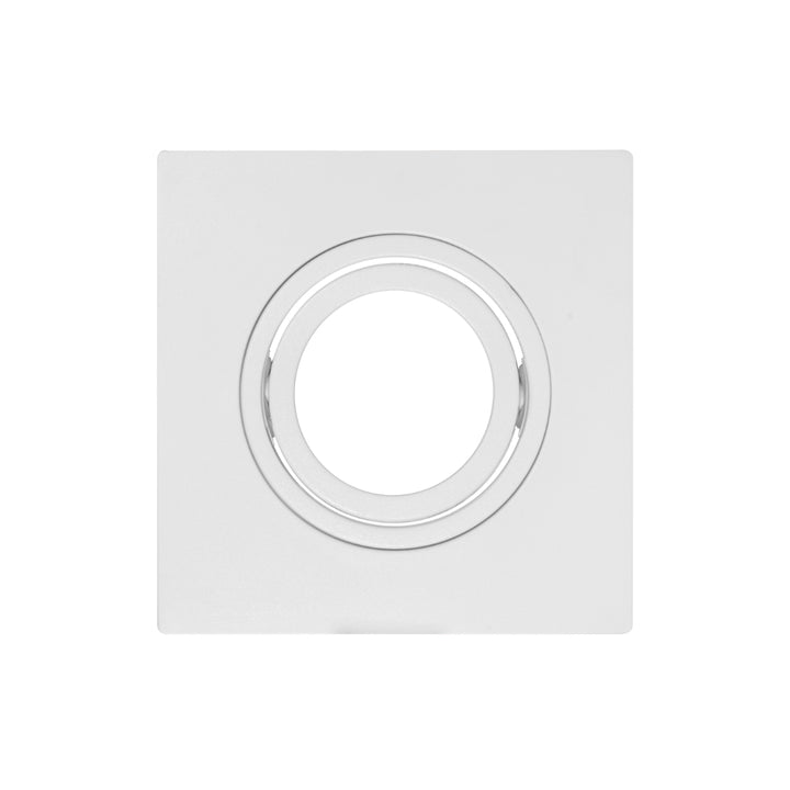 Portalámpara cuadrado (7.5x7.5cm) para MR11 plano dirigible de policarbonato, incluye base MR11 de iLumileds