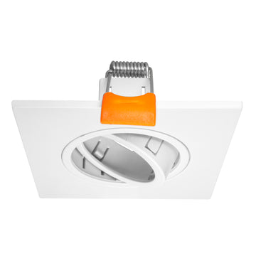 Portalámpara cuadrado (7.5x7.5cm) para MR11 plano dirigible de policarbonato, incluye base MR11 de iLumileds