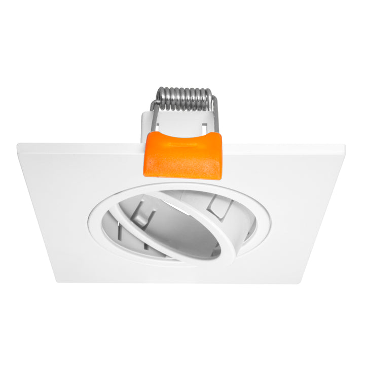 Portalámpara cuadrado (7.5x7.5cm) para MR11 plano dirigible de policarbonato, incluye base MR11 de iLumileds