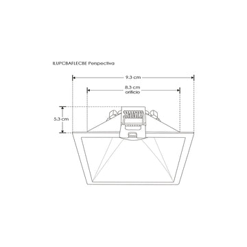 Downlight de policarbonato tipo bafle cuadrado de bajo deslumbramiento para lámpara MR16 de iLumileds