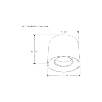 Downlight cilíndrico sobreponer para lámparas MR16, incluye conector GU5.3 de iLumileds