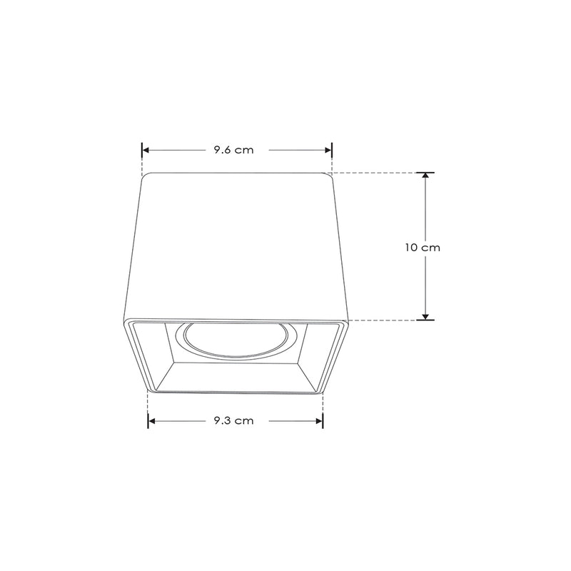 Downlight rectangular sobreponer para lámparas MR16, incluye base GU5.3 de iLumileds