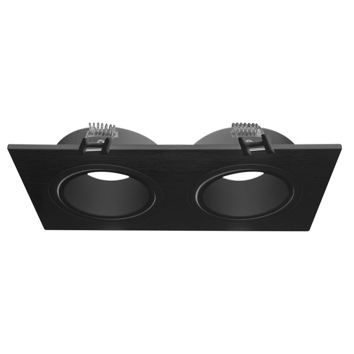 Downlight doble cuadrado de bajo deslumbramiento de policarbonato para lámparas MR16, incluye conector GU5.3 de iLumileds