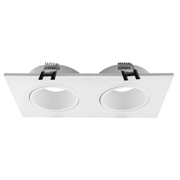 Downlight doble cuadrado de bajo deslumbramiento de policarbonato para lámparas MR16, incluye conector GU5.3 de iLumileds