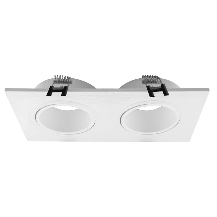 Downlight doble cuadrado de bajo deslumbramiento de policarbonato para lámparas MR16, incluye conector GU5.3 de iLumileds