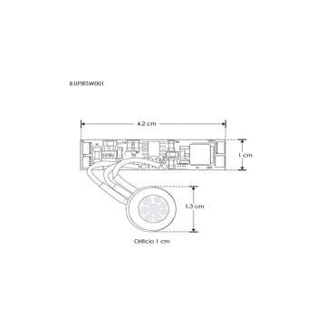 Sensor PIR ON-OFF para tira LED conecta hasta 72W/12Vcc - 144W/24Vcc, PCB incluye sensor con cable de iLumileds