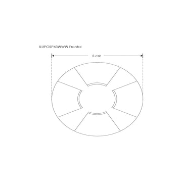 Luminario circular 4 salidas simétricas para empotrar en piso o pared 3W 3000K incluye housing de iLumileds