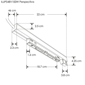 Fuente de alimentación 48Vcc, carga máxima 80W para riel magnético de iLumileds