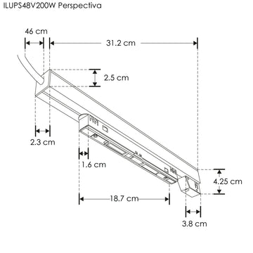 Fuente de alimentación 48Vcc, carga máxima 160W para riel magnético de iLumileds