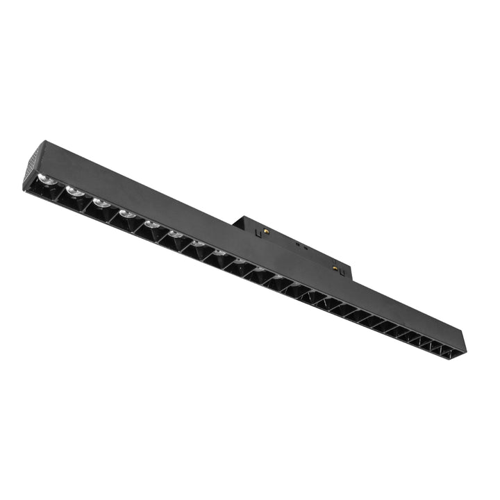 Luminario tipo rectangular puntual 24W 24° 24 cuerpos ópticos 48V 3000K para riel magnético de iLumileds