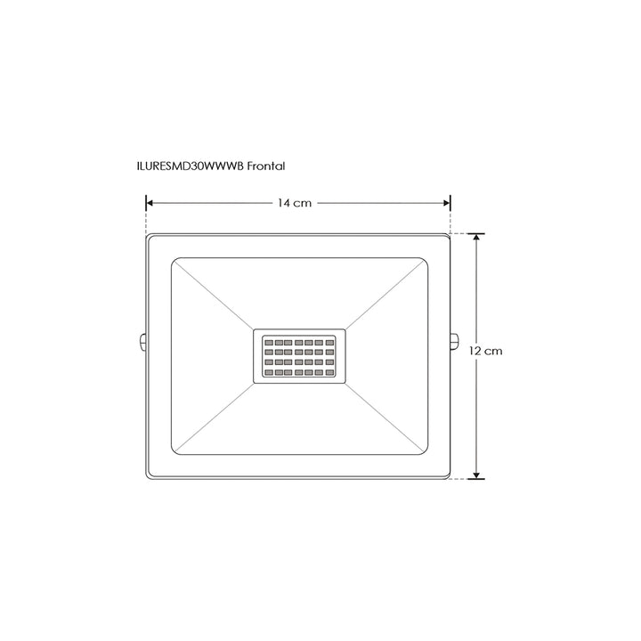 Reflector LED plano 30W 120° fabricado en aluminio y color de luz de iLumileds