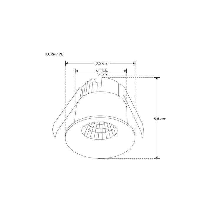 Mini Downlight LED 3W óptica 35° Neutro Cálido (3000K) de iLumileds