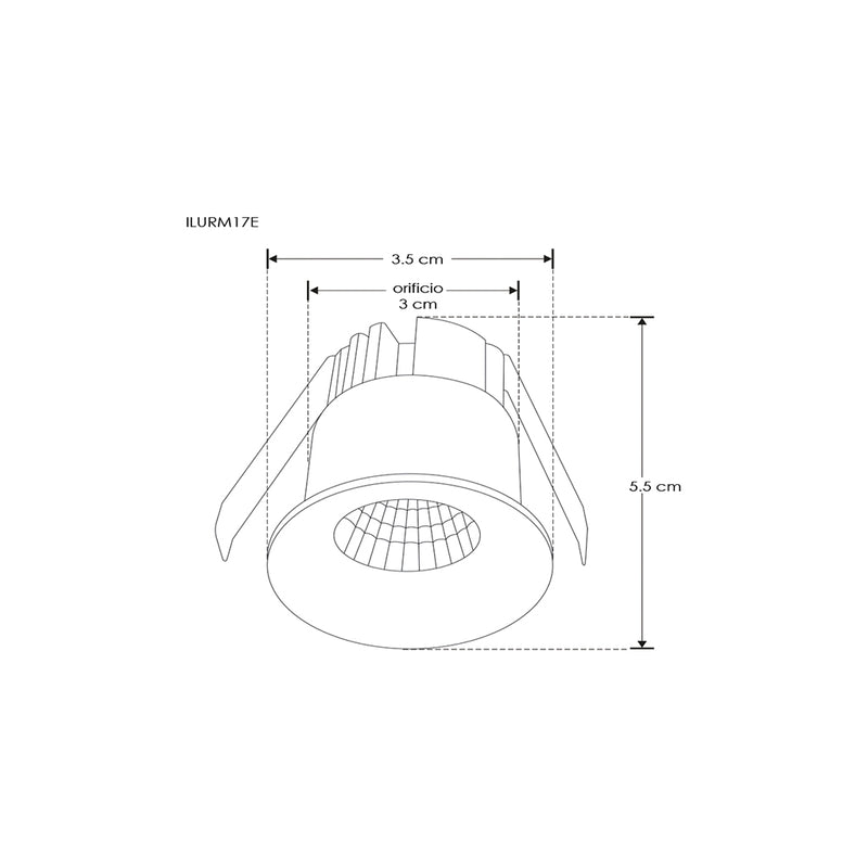 Mini Downlight LED 3W óptica 35° Neutro Cálido (3000K) de iLumileds