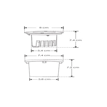 Luminario solar LED para empotrar en piso 2W 120° con tapa de acero inoxidable con sensor de obscuridad, incluye bateria de litio y housing IP67 (no debe pisarse) de iLumileds