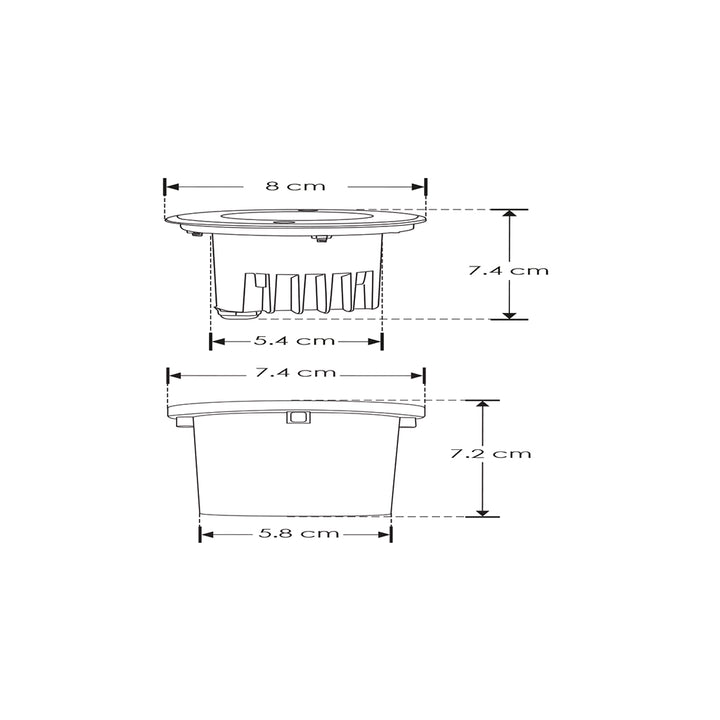 Luminario solar LED para empotrar en piso 2W 120° con tapa de acero inoxidable con sensor de obscuridad, incluye bateria de litio y housing IP67 (no debe pisarse) de iLumileds