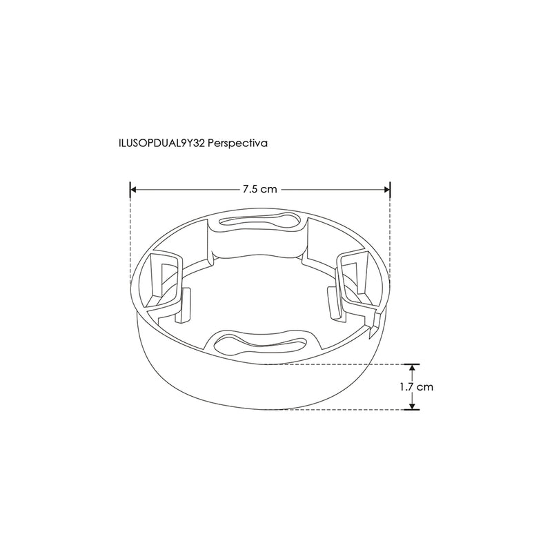 Soporte PVC para sobreponer en superficie para luminario DOWNDUAL de 9 a 32 Watts de iLumileds