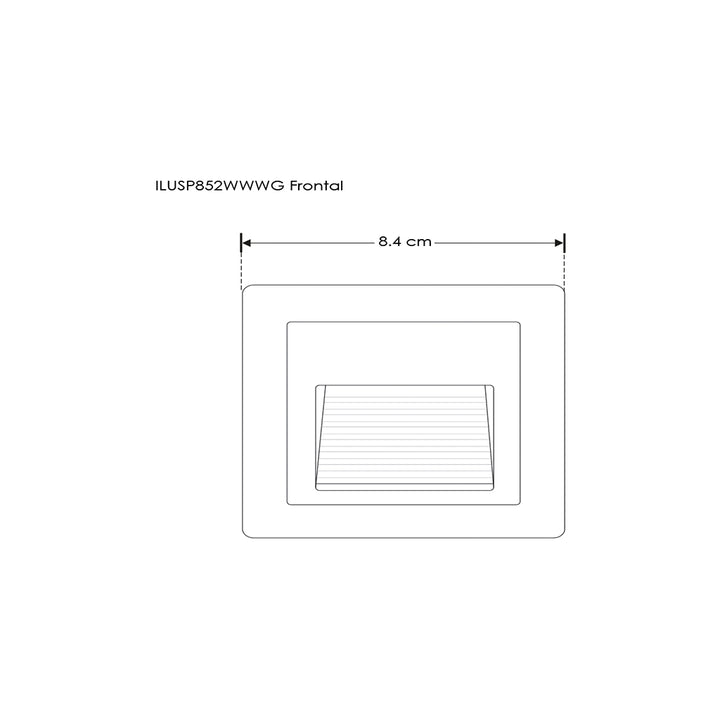 Luminario de aluminio para empotrar en muro 2W Color de luz Neutro Cálido (3000K), incluye housing de iLumileds