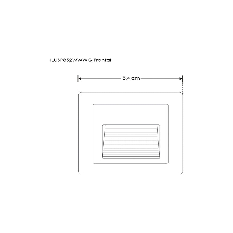 Luminario de aluminio para empotrar en muro 2W Color de luz Neutro Cálido (3000K), incluye housing de iLumileds