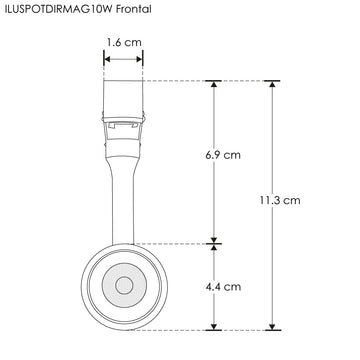 Proyector dirigible 10W 24° 3000K 48Vcc para riel magnético de iLumileds