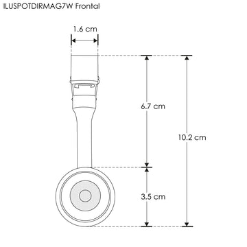 Proyector dirigible 7W 24° 3000K 48Vcc para riel magnético de iLumileds