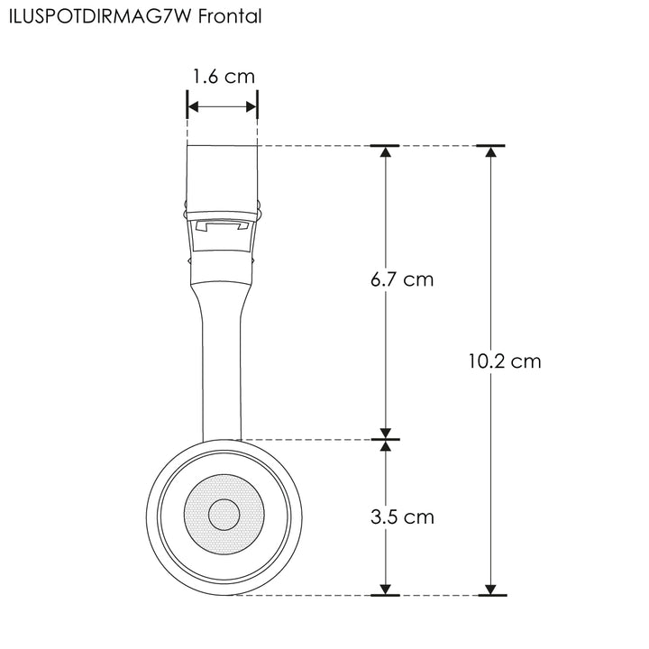 Proyector dirigible 7W 24° 3000K 48Vcc para riel magnético de iLumileds