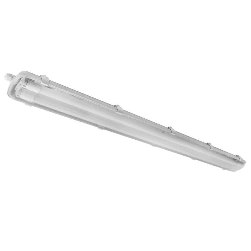 Luminario tipo stanka a prueba de vapor fabricado en policarbonato y ABS con 2 tubos LED T8 de 18W cada uno 100-265V de iLumileds
