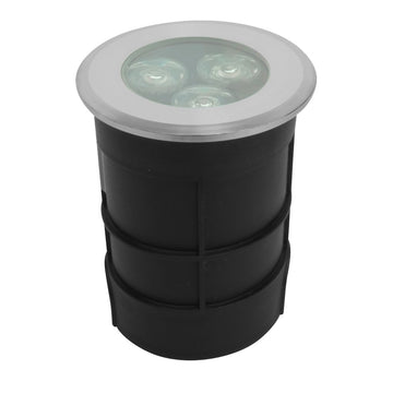 Luminario subacuático RGB IP68 fabricado en acero inoxidable AISI 304 9W 60° 24V con housing incluido de iLumileds.