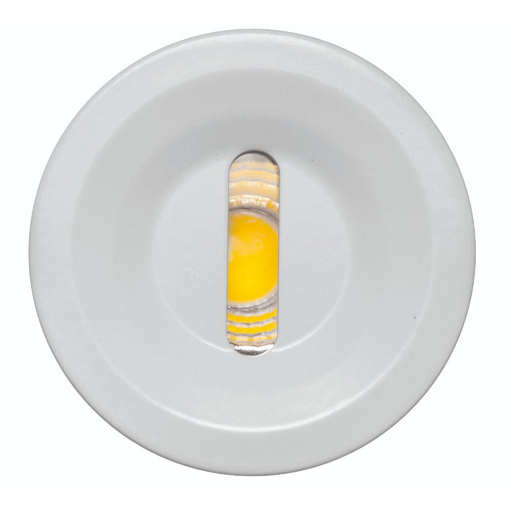 Luminario circular de cortesía con ovalo estrecho de luz para empotrar en muro 2.5W luz cálida (3000K) de iLumileds