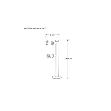Luminario con dos cabezas móviles para vitrina 2w 35° color de luz neutro (4100K) de 20cm de iLumileds