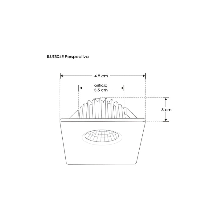 Downlight 3w 35° cuadrado de bajo deslumbramiento neutro cálido (3000K) de iLumileds