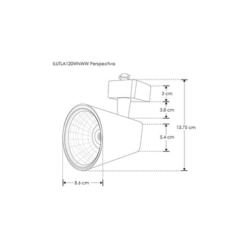 Proyector para riel 20W 35° luz neutra (4100K) de iLumileds