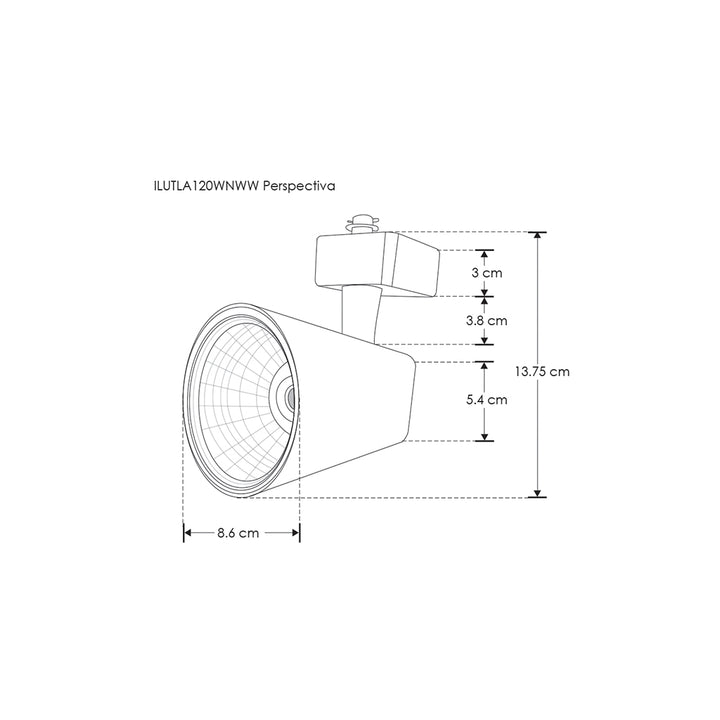 Proyector para riel 20W 35° luz neutra (4100K) de iLumileds
