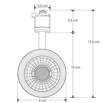 Proyector para riel 12W 35° acabados negro o blanco, luz Neutro Cálido o Neutro 85-265V de iLumileds