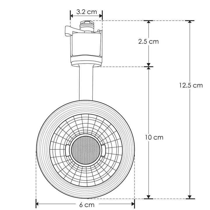Proyector para riel 12W 35° acabados negro o blanco, luz Neutro Cálido o Neutro 85-265V de iLumileds