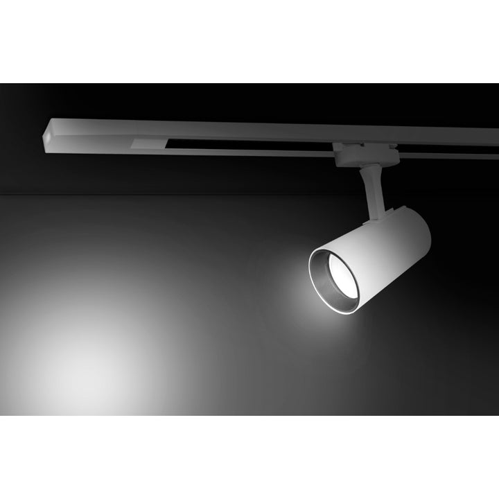 Proyector para riel eléctrificado opción acabado negro o blanco, para MR16 GU10 (no incluido) de iLumileds