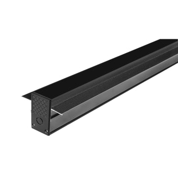 Riel magnético negro profundo para empotrar (tabla roca o en madera) de 3m incluye cubierta negra y kit de 2 tapas de iLumileds